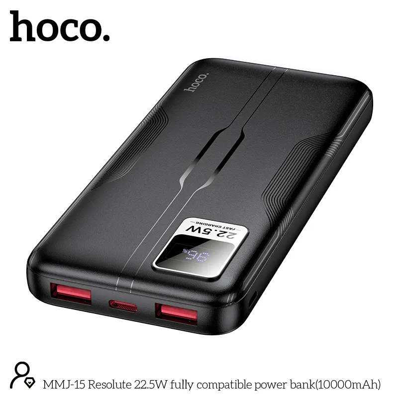 Hoco MMJ15 Resolute 22.5W Fast Charging Power Bank – 10000mAh1 Hoco MMJ15 Resolute 22.5W Fast Charging Power Bank - 10000mAh - Image 1